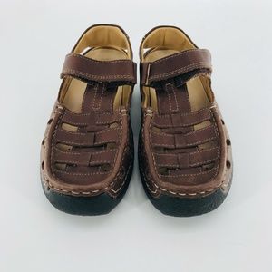 Wolky Men's Leather Sandals Velcro Closure Brown Size 40
